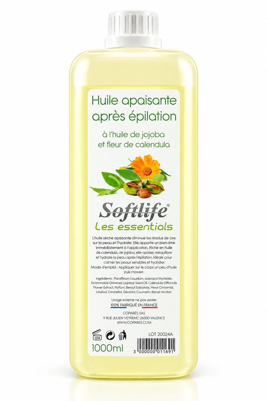 Huile apr�s epilation apaisante 1lt